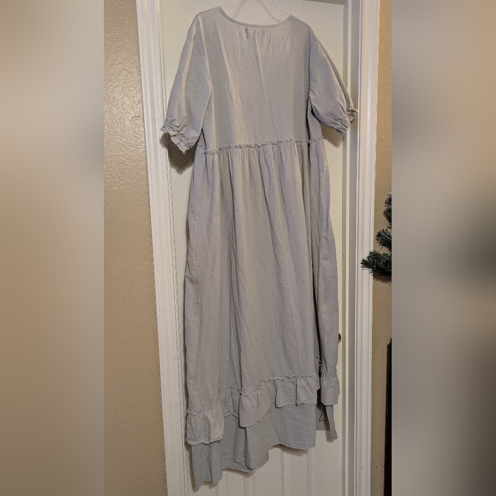 Light Gray Ruffled Maxi Dress - Picture 2 of 3